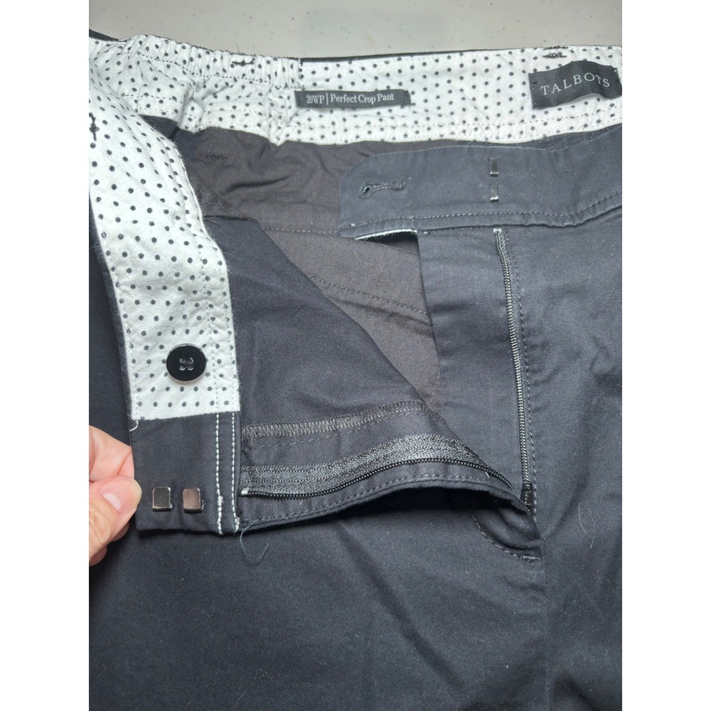Talbots Perfect Crop Pant Black 20WP Plus Petite Cotton Stretch Chino Cropped - Picture 9 of 9